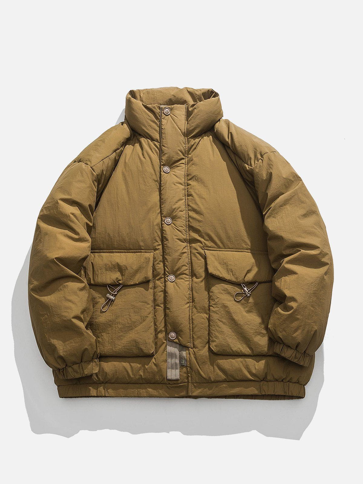 Pocket Solid Color Winter Coat