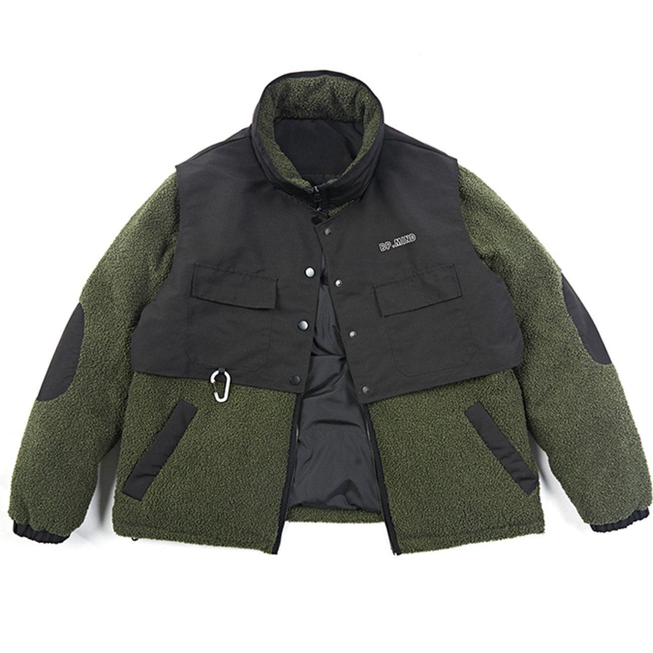 Pocket Splicing Sherpa Winter Coat