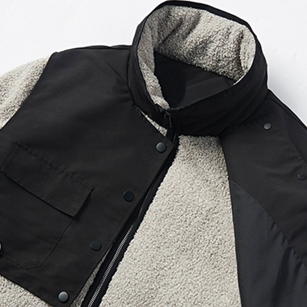 Pocket Splicing Sherpa Winter Coat