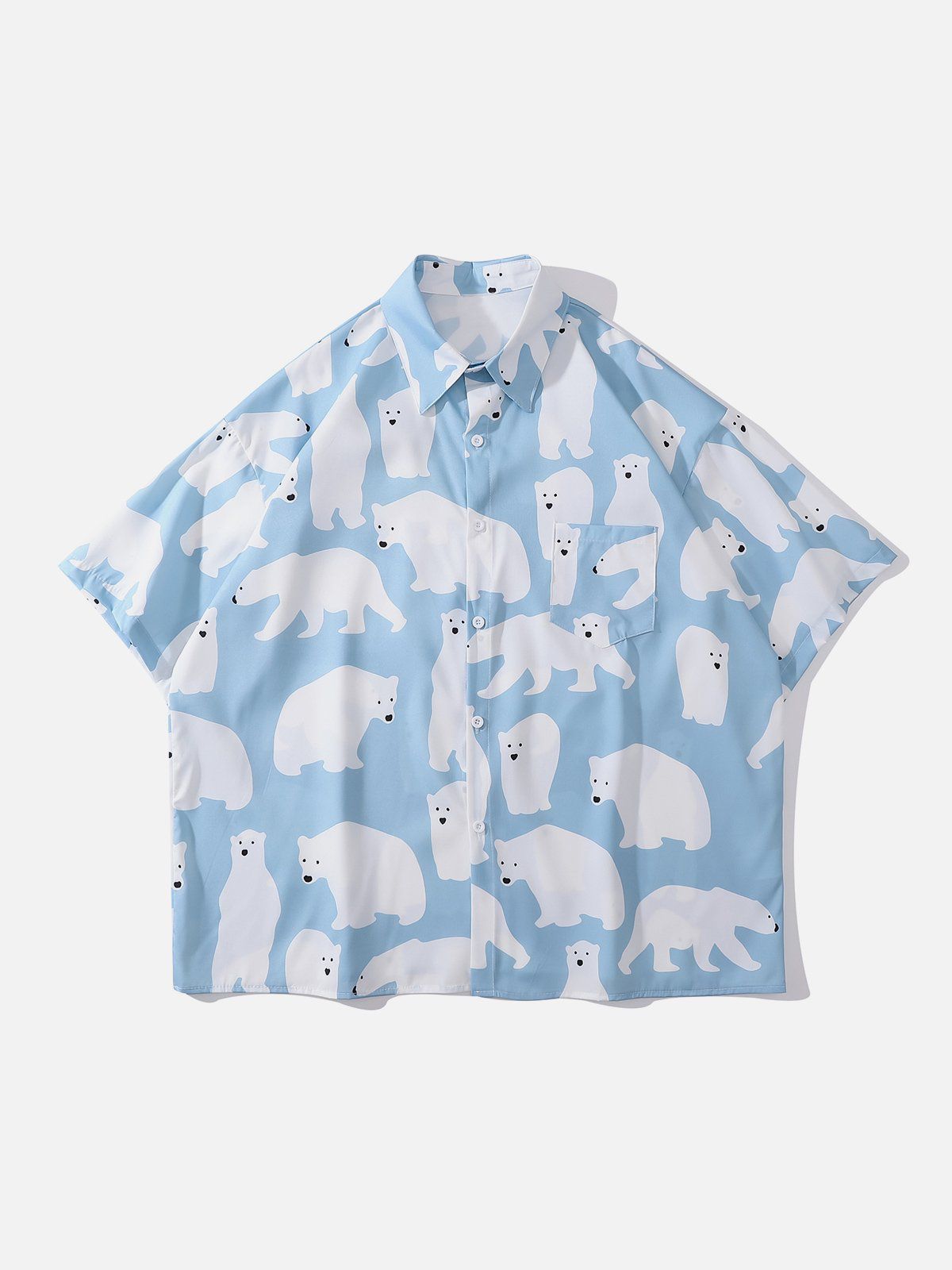 Polar Bear Print Short Sleeve Shirt