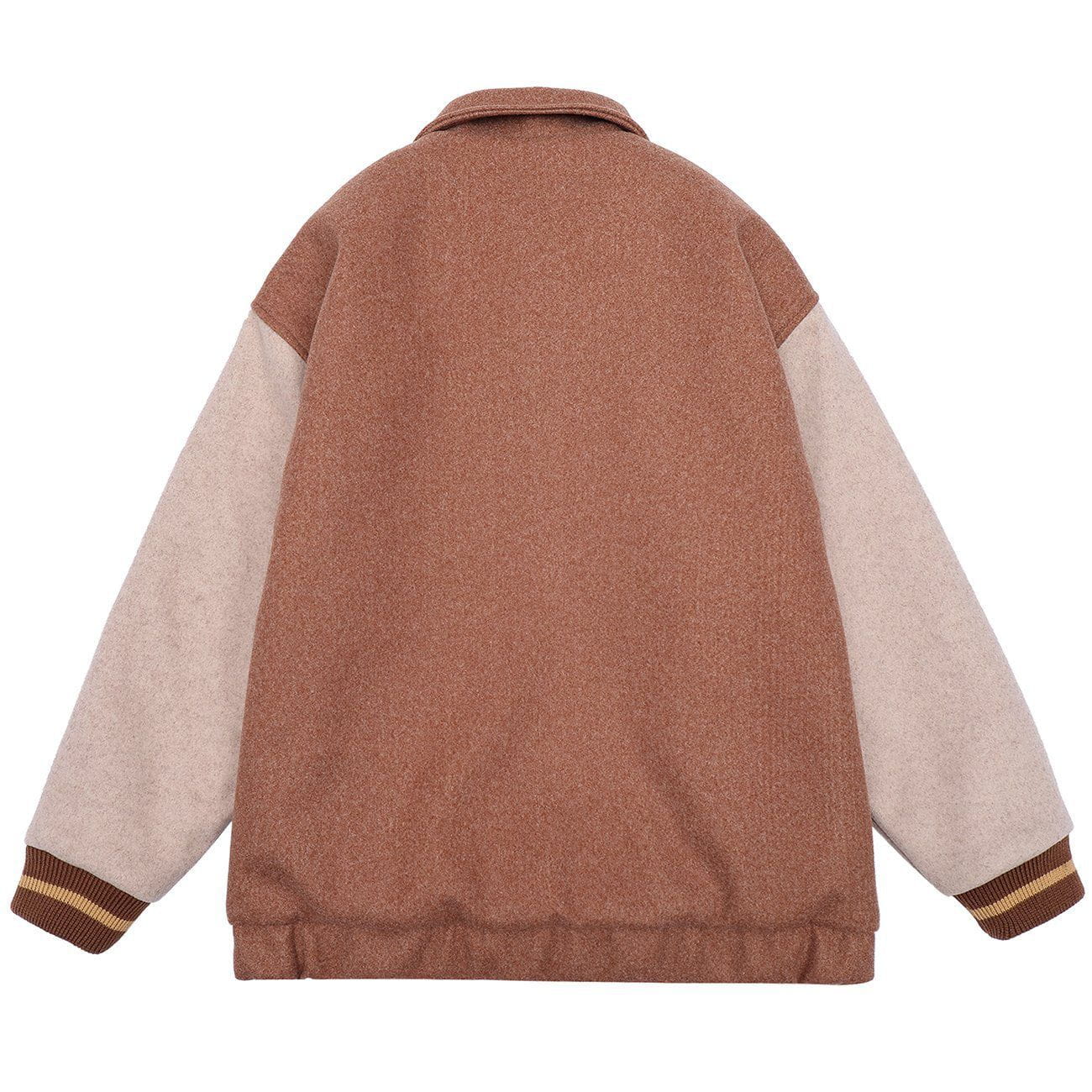 Portrait Pattern Towel Embroidered Winter Coat