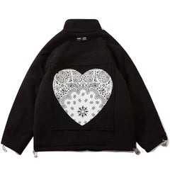 Print Pattern Sherpa Winter Coat