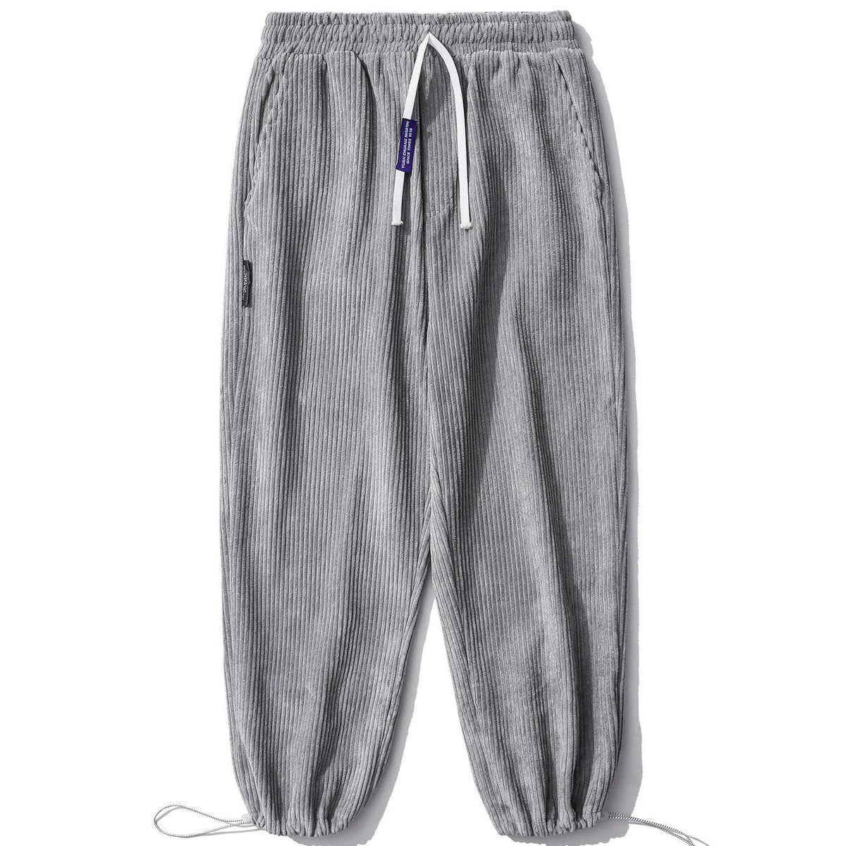 Pure Color Can Be Tied Corduroy Sweatpants