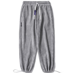 Pure Color Can Be Tied Corduroy Sweatpants