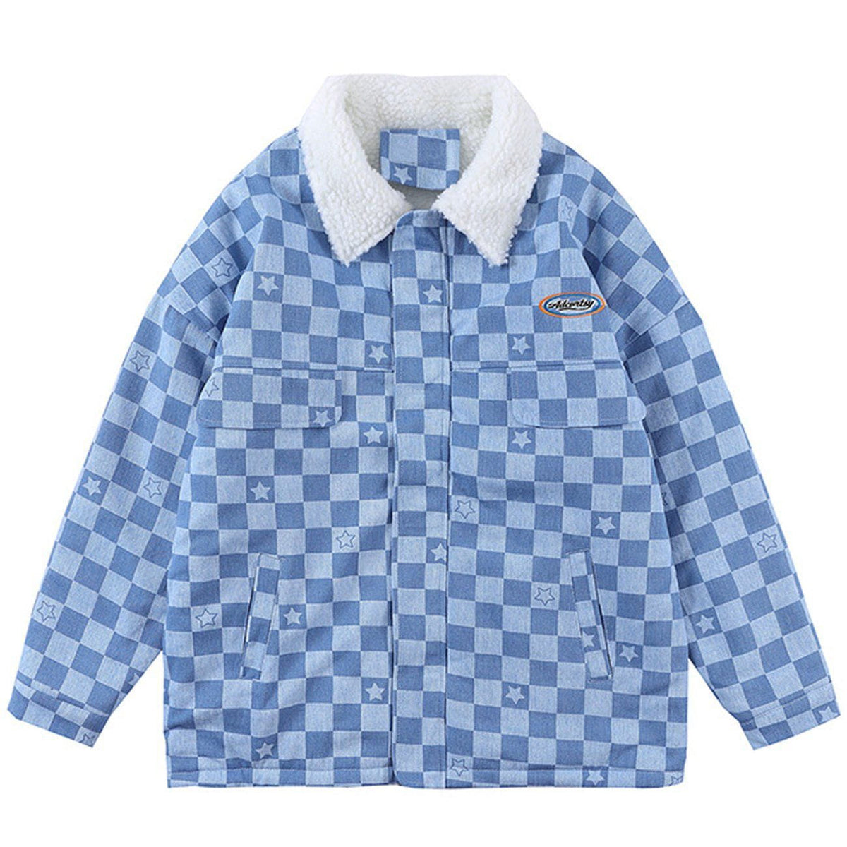 Wintermantel mit einfarbigem Gitterstern