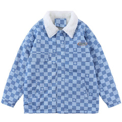 Wintermantel mit einfarbigem Gitterstern