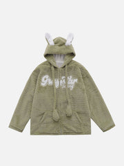 Wintermantel mit Kapuze und Hasenohren