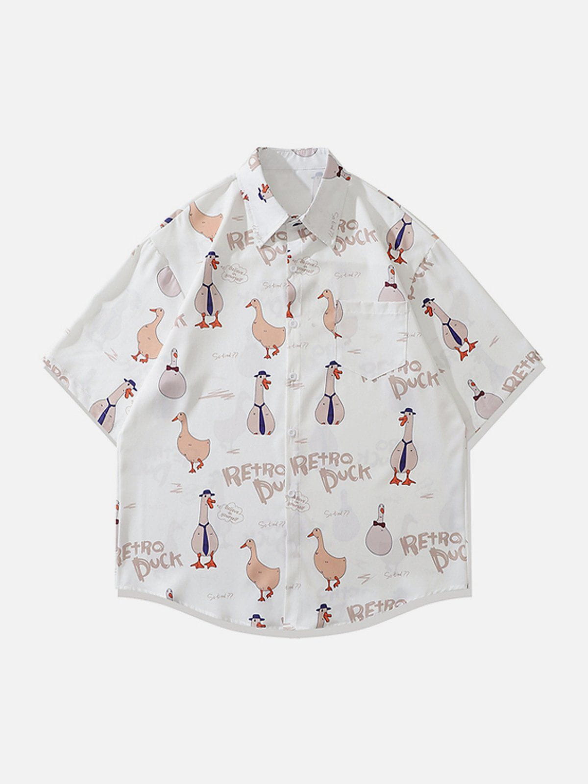 Retro Duck Graphic Short Sleeve Shirt