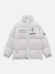 Wintermantel mit Retro-Buchstaben