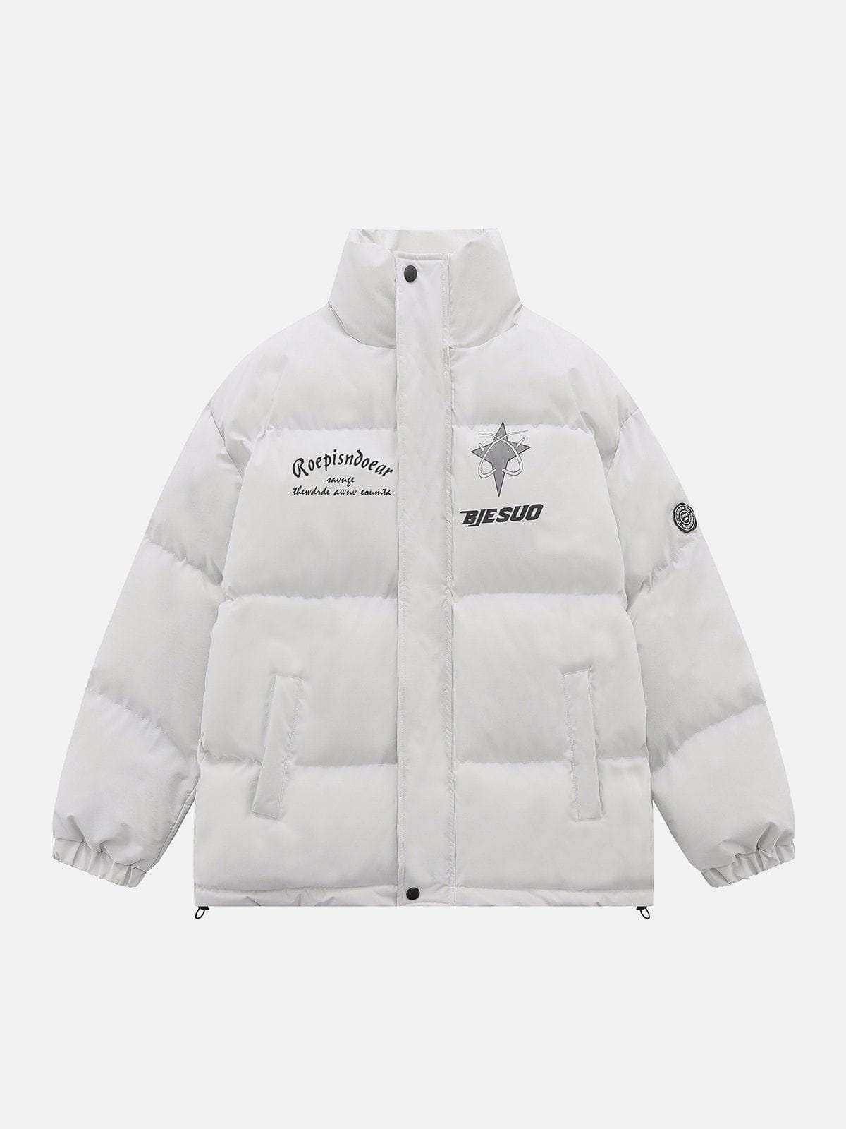 Wintermantel mit Retro-Buchstaben