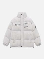 Wintermantel mit Retro-Buchstaben