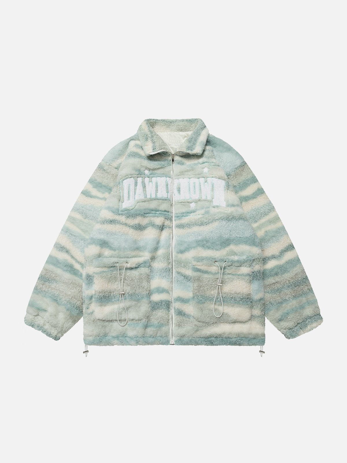 Sherpa-Mantel mit Retro-Westküstenstreifen und Kontrast