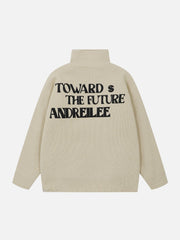 Wendbarer Strick-Wintermantel mit Stehkragen