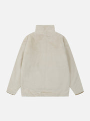 Wendbarer Strick-Wintermantel mit Stehkragen