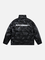 Glänzender Daunenmantel mit Plissee