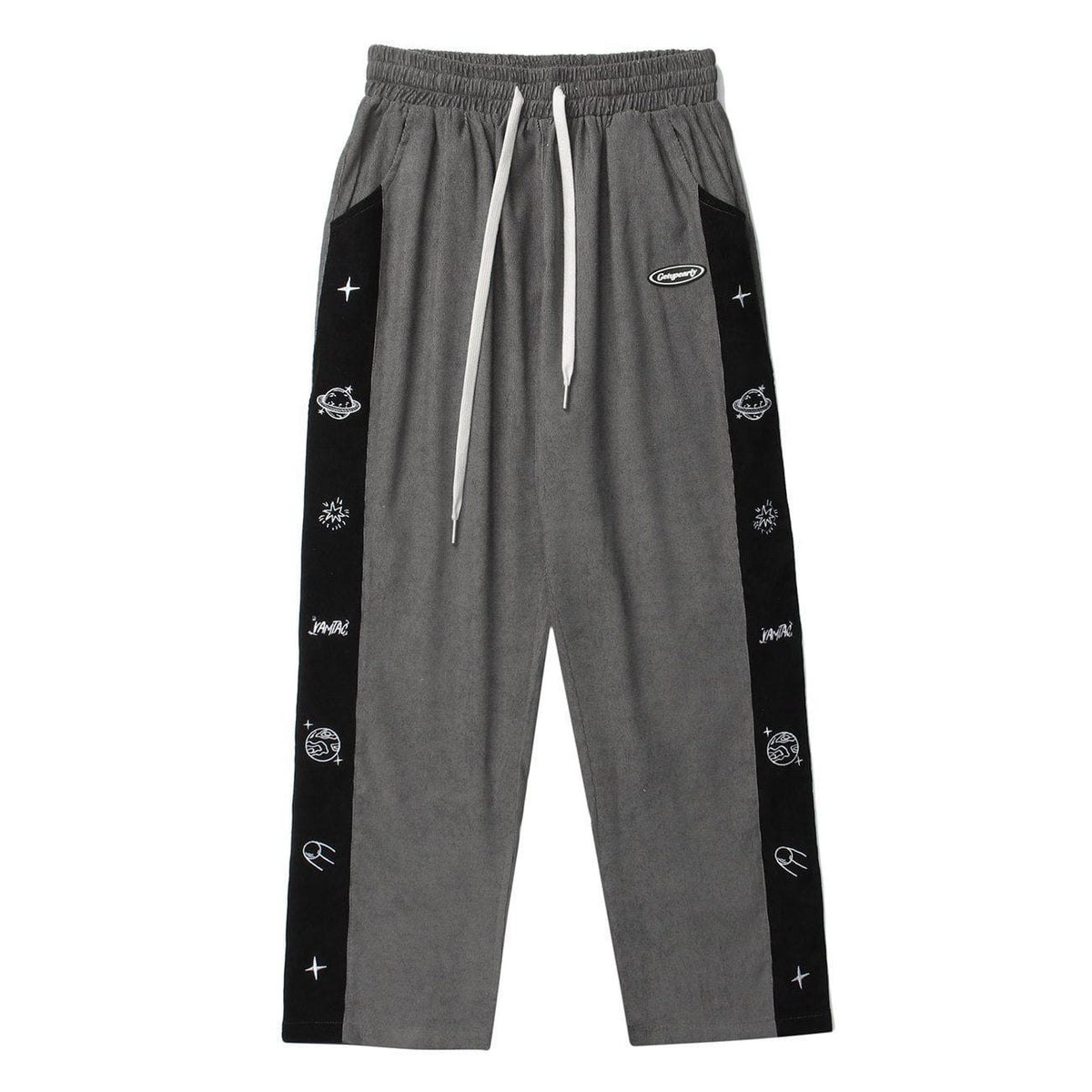 Side Cartoon Print Stitching Sweatpants