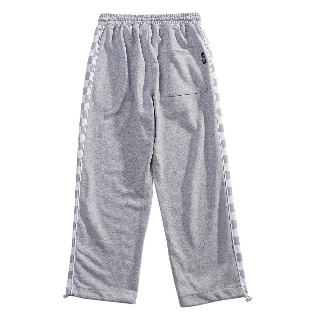 Side Plaid Printed Drawstring Sweatpants