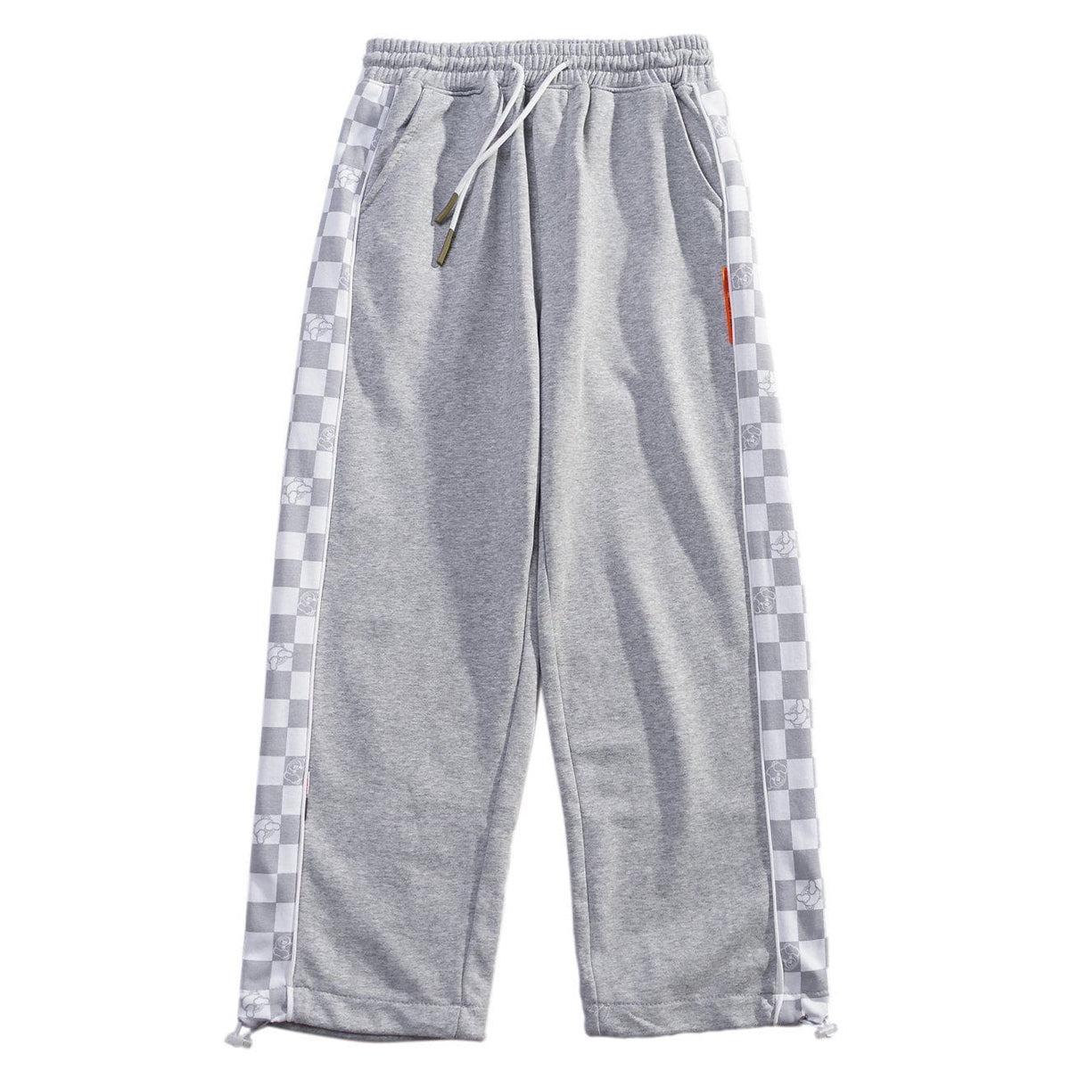 Side Plaid Printed Drawstring Sweatpants