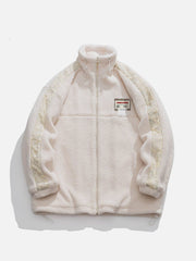 Sherpa-Mantel mit Patchwork und seitlichen Ärmeln