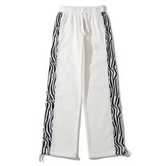 Side Zebra Pattern Paneled Sweatpants