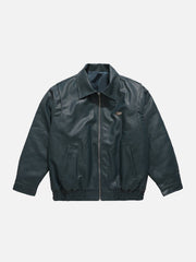 Wintermantel mit Totenkopf-Stickerei