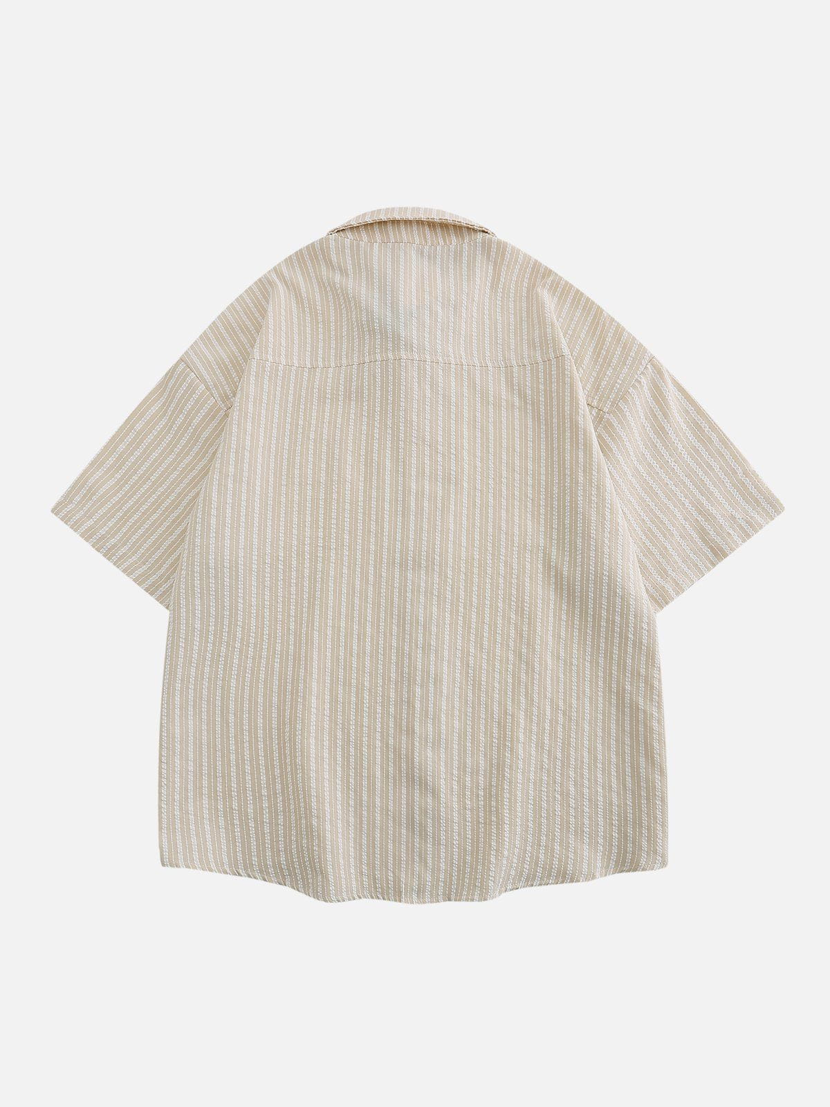 Small Flower Pendant Stripes Short Sleeve Shirt