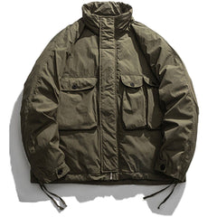 Solid Color Big Pocket Winter Coat