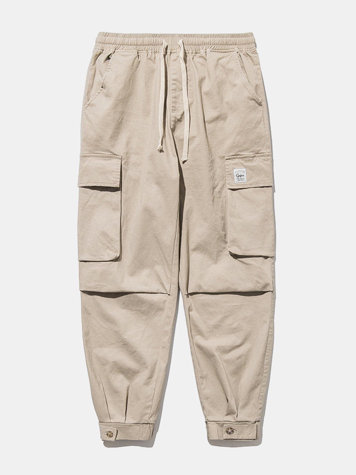 Solid Color Casual Cargo Pants