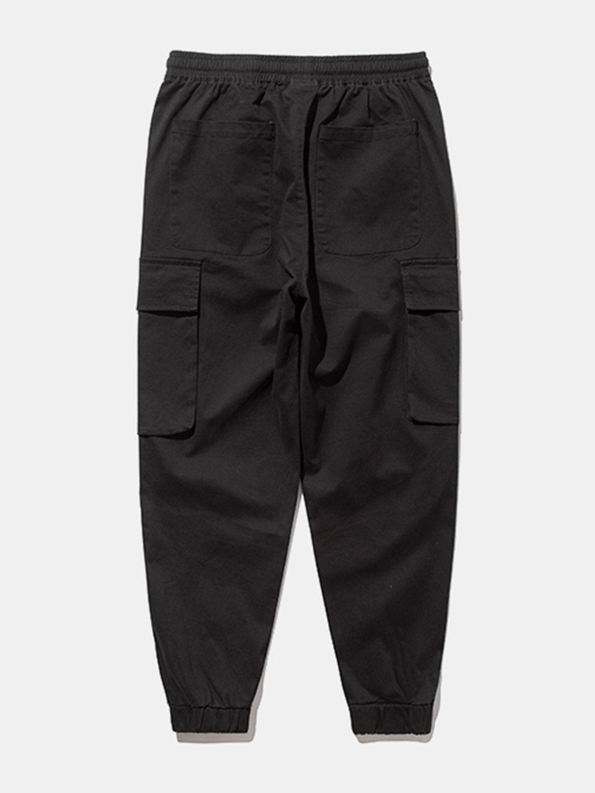 Solid Color Casual Cargo Pants