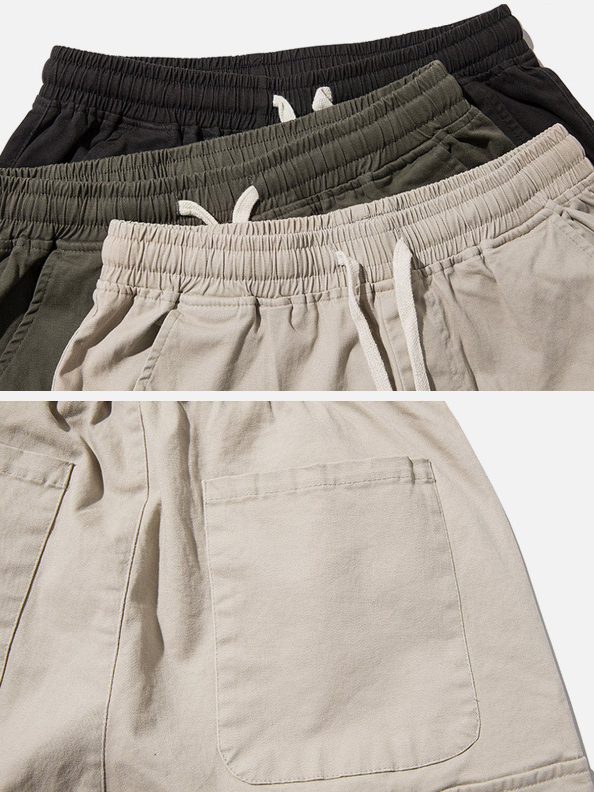 Solid Color Casual Cargo Pants