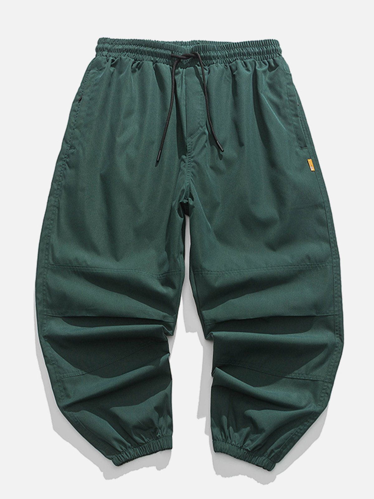 Solid Color Drawstring Cargo Pants