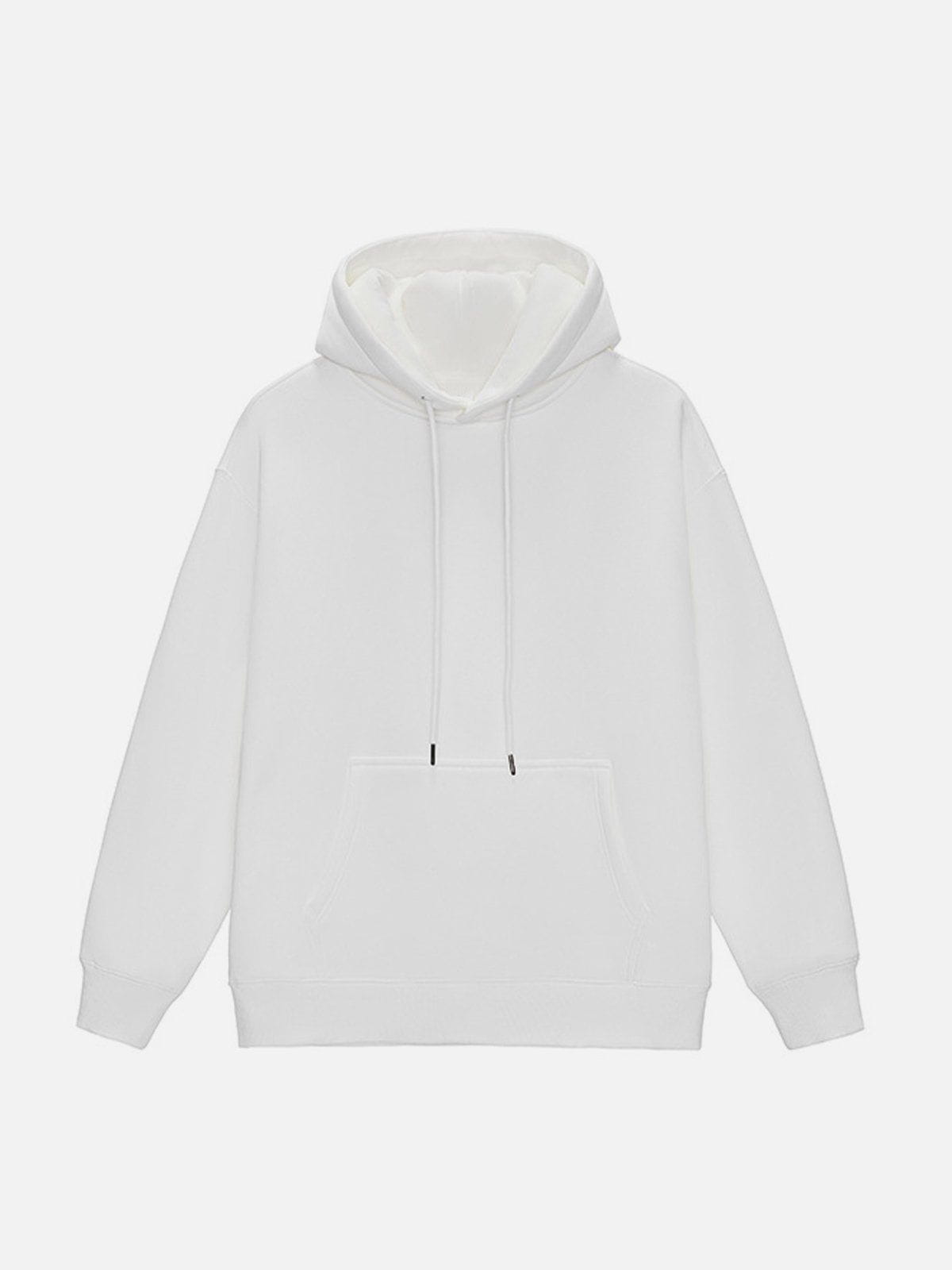 Solid Color Drawstring Hoodie