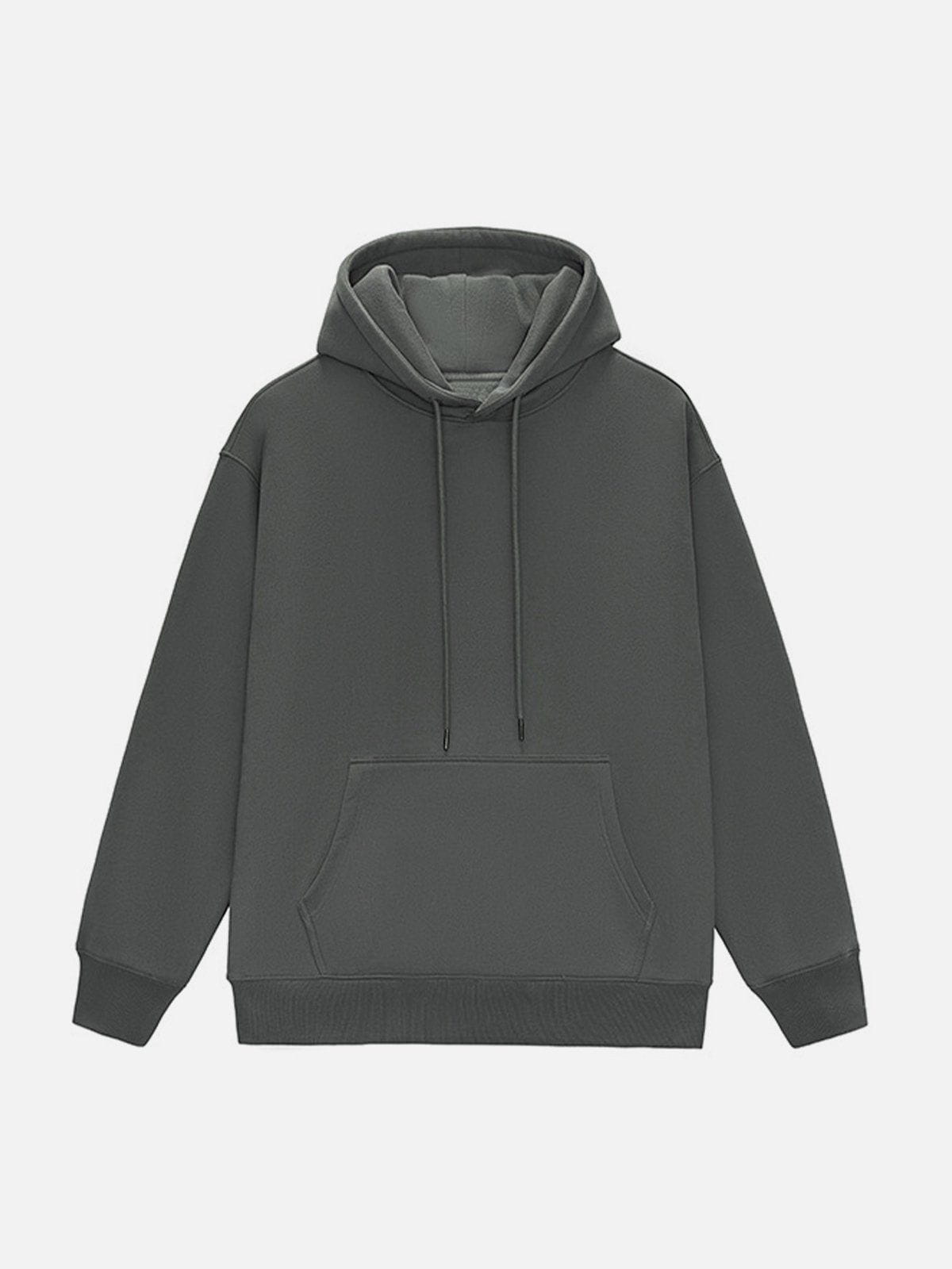 Solid Color Drawstring Hoodie