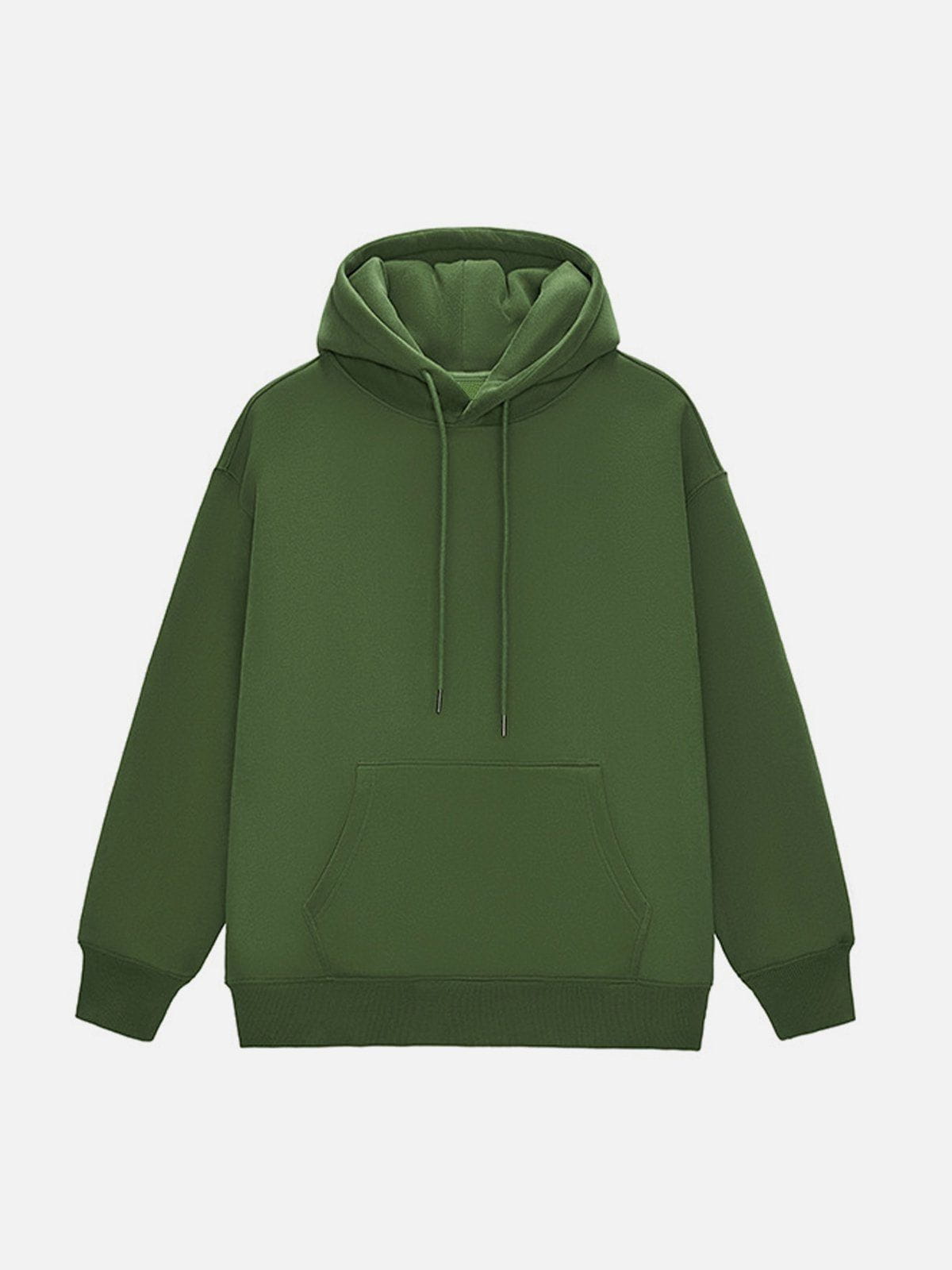 Solid Color Drawstring Hoodie