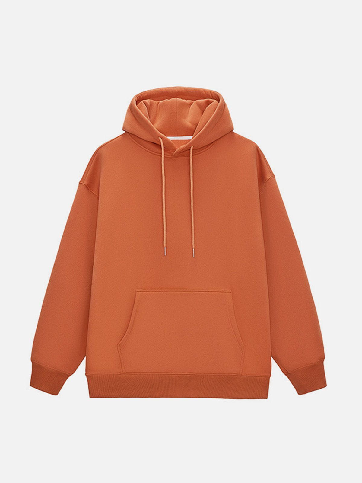 Solid Color Drawstring Hoodie