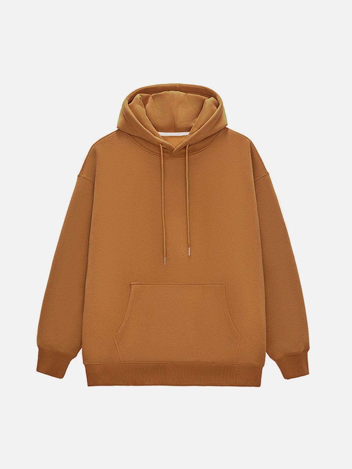 Solid Color Drawstring Hoodie