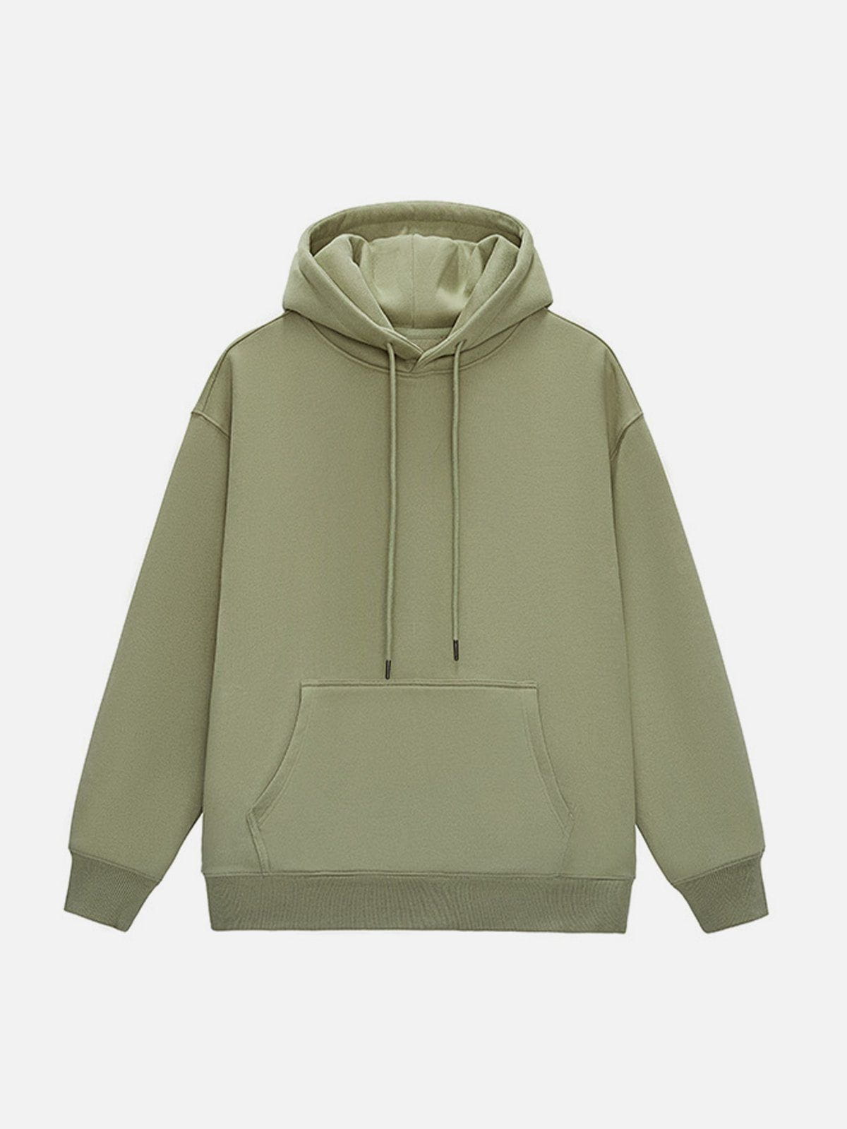 Solid Color Drawstring Hoodie