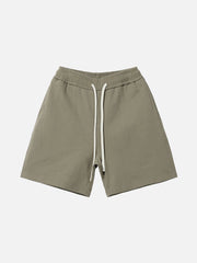 Solid Color Drawstring Shorts