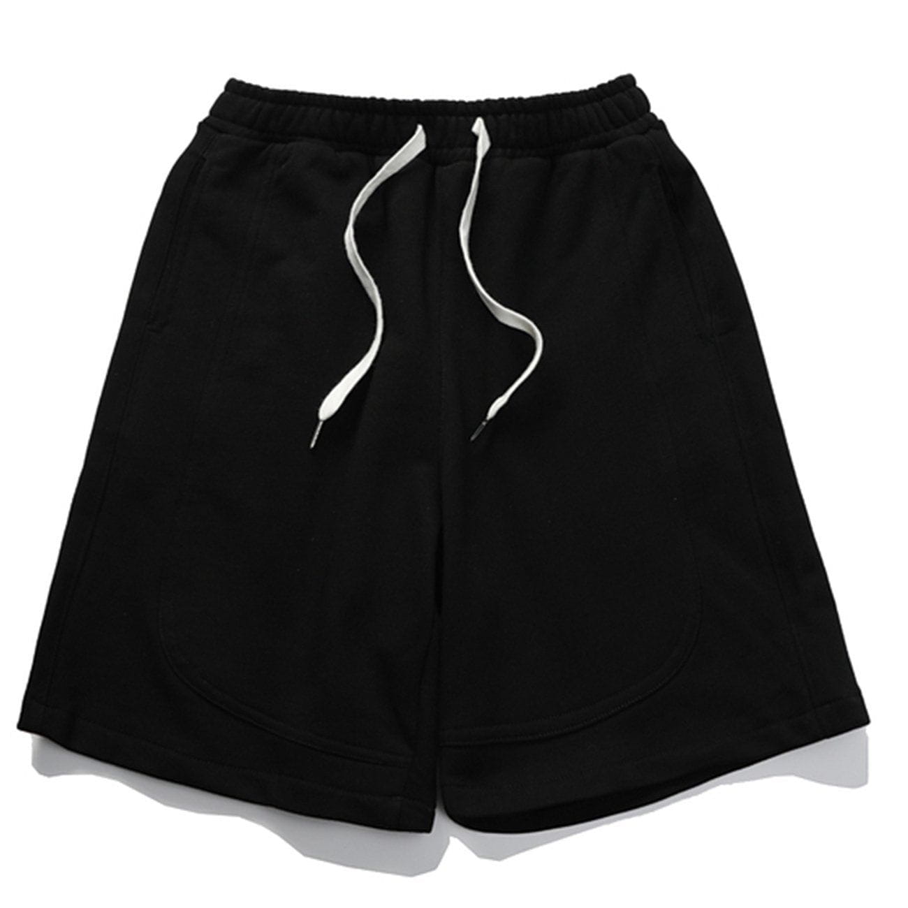 Solid Color Drawstring Shorts