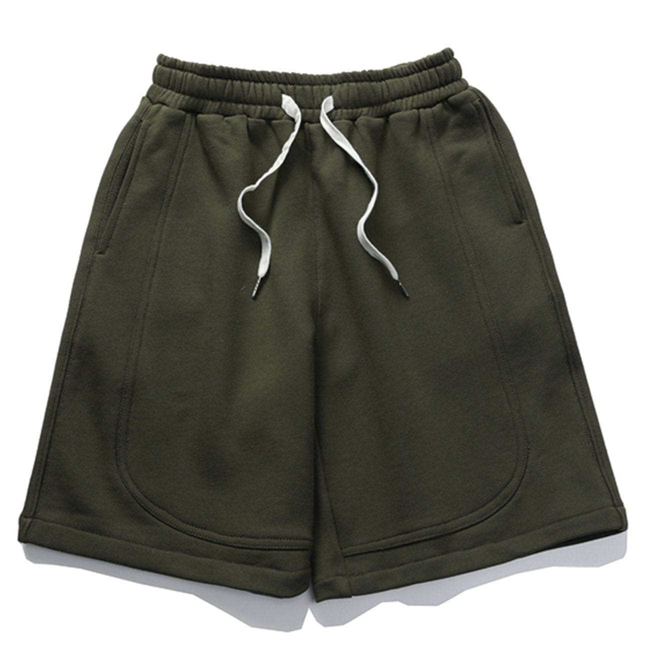 Solid Color Drawstring Shorts