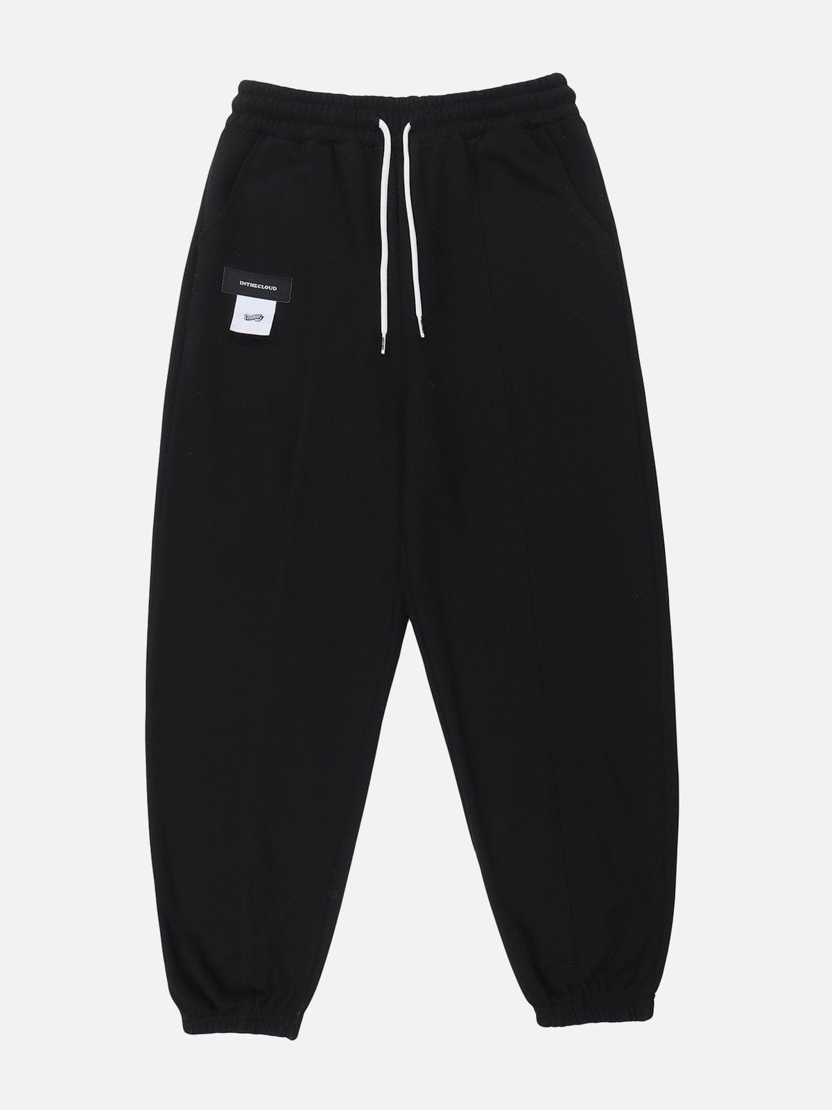 Solid Color Embroidery Sweatpants