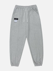 Solid Color Embroidery Sweatpants