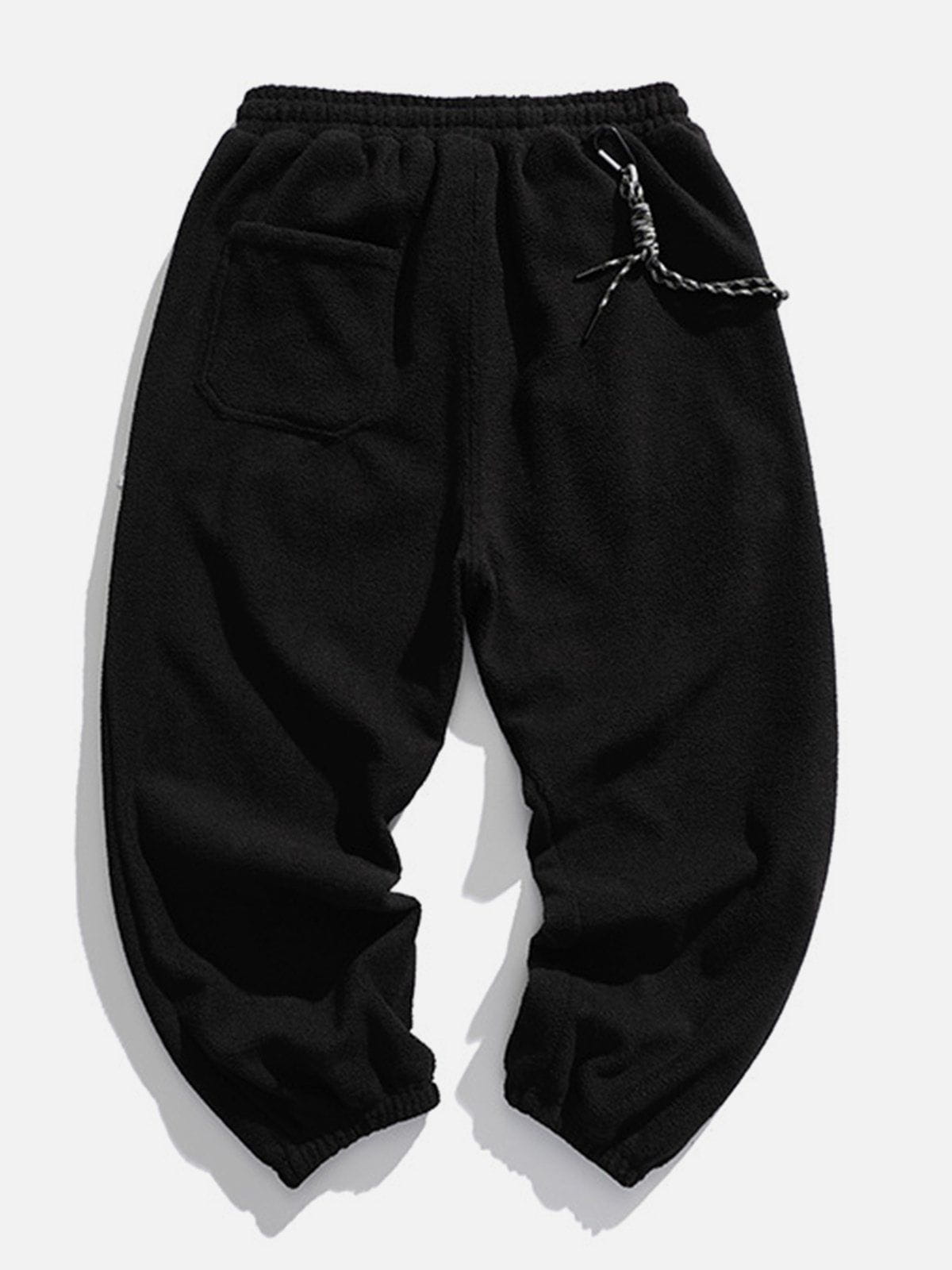 Solid Color Loose Drawstring Sweatpants