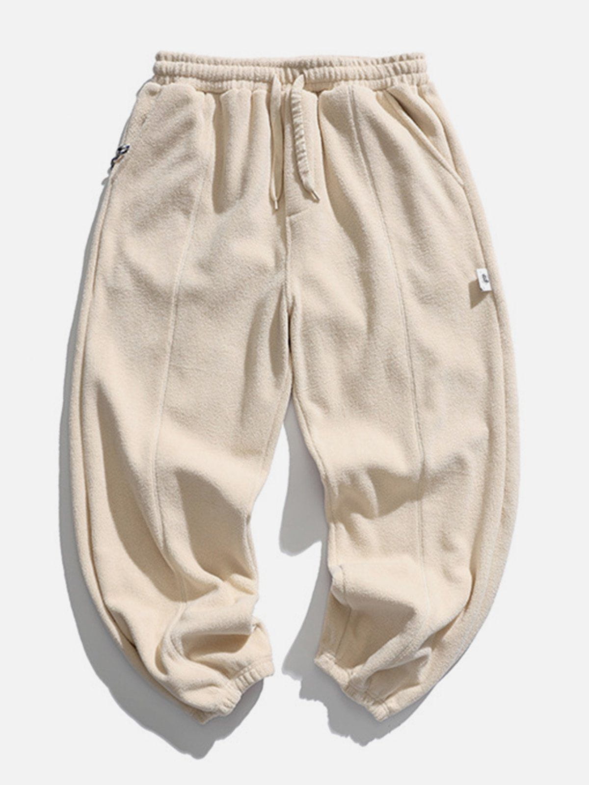 Solid Color Loose Drawstring Sweatpants