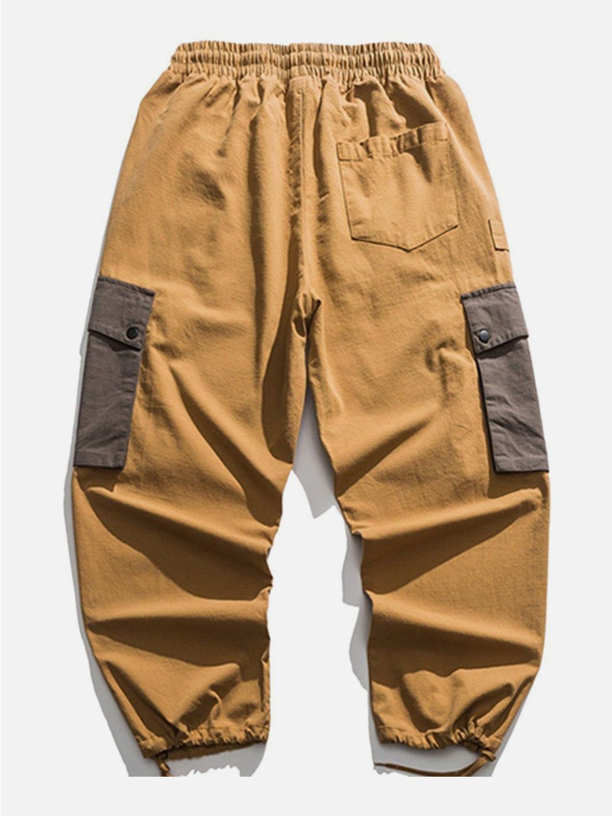 Solid Color Multiple Pockets Cargo Pants