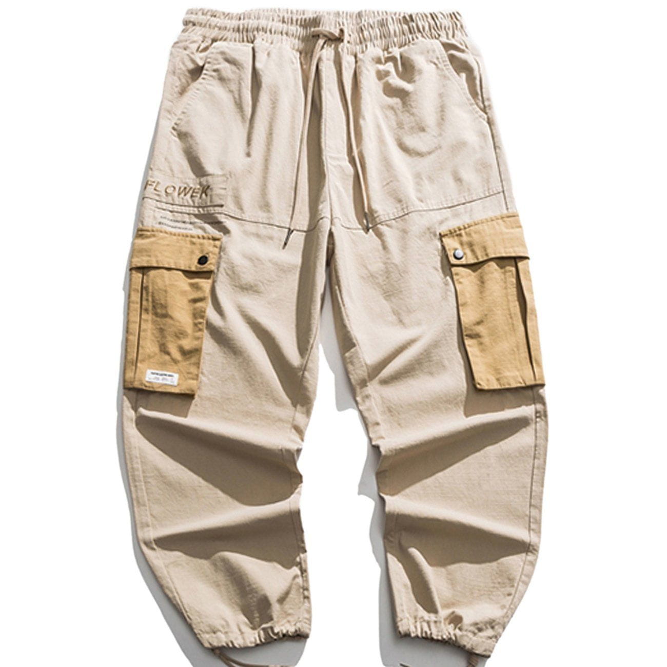 Solid Color Multiple Pockets Cargo Pants