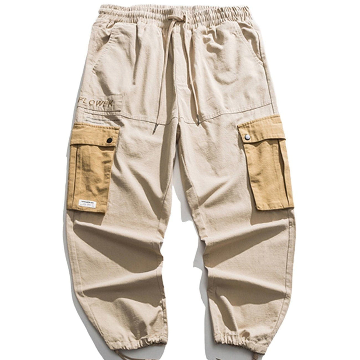 Einfarbige Cargohose mit mehreren Taschen