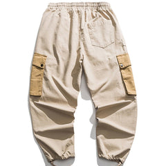 Solid Color Multiple Pockets Cargo Pants