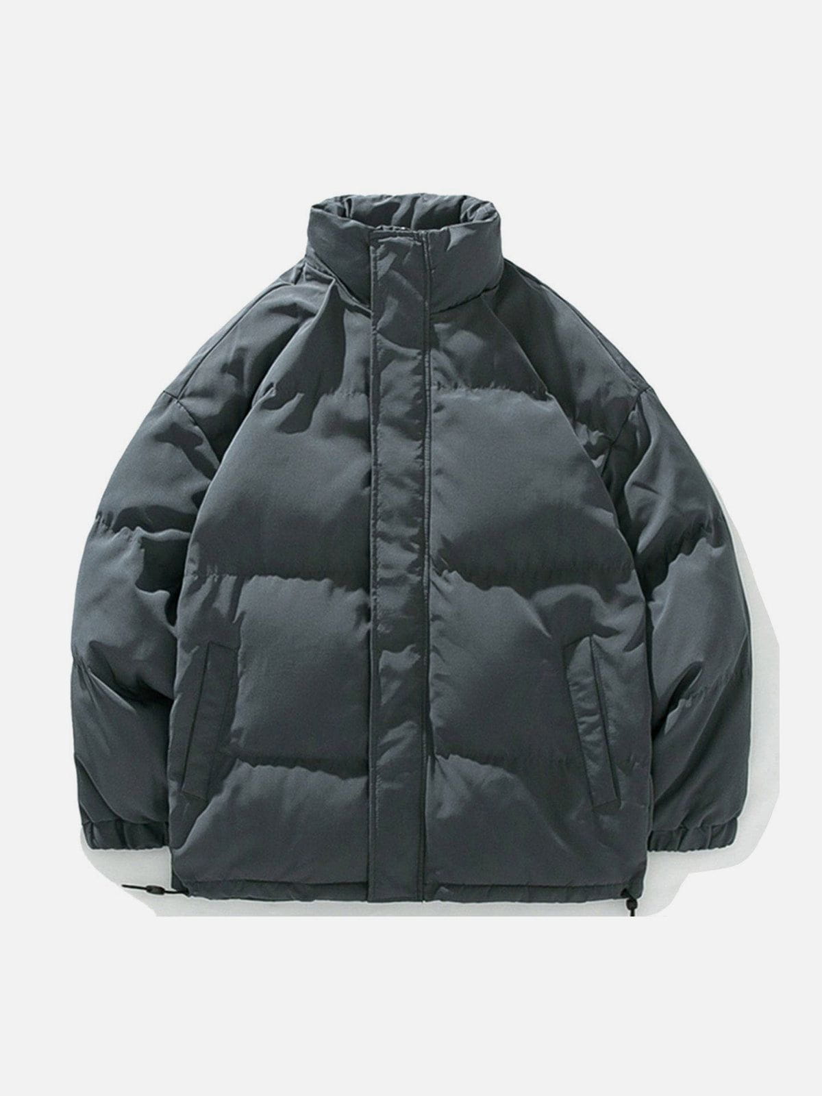 Solid Color Puffer Coat