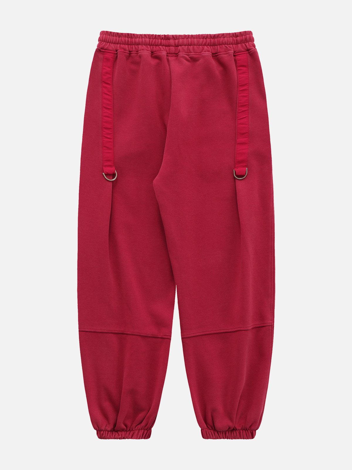 Solid Color Ruffle Sweatpants